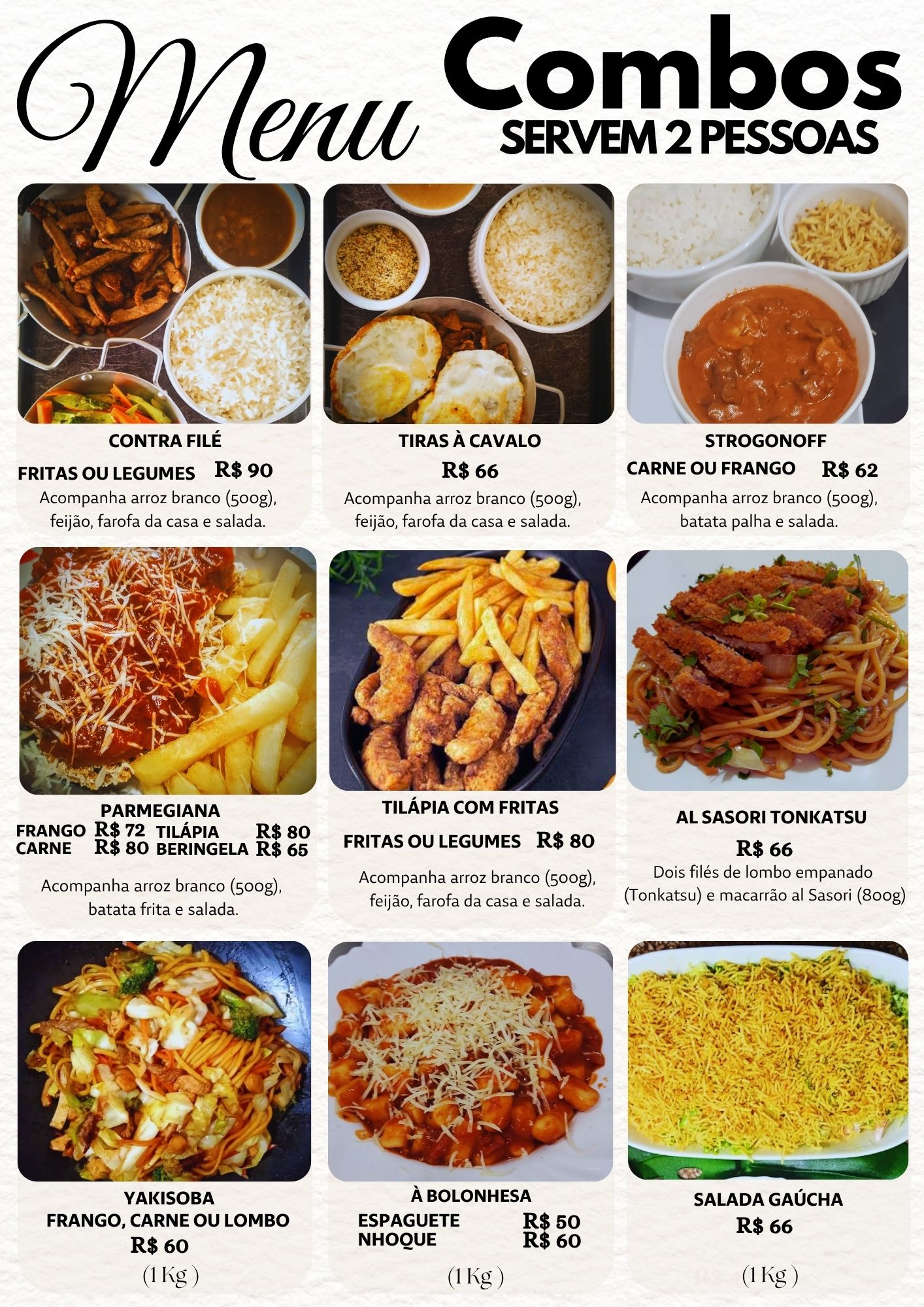 Combos Caçarola para 2 pessoas